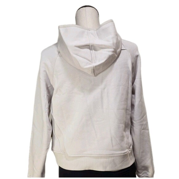 Danskin Half Zip Mixed Rib Cozy Hoodie Thumbhole Kangaroo Pocket Cream Women XXL - Picture 6 of 14